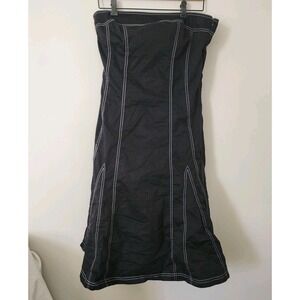 Y2K Womens White House Black Market Black Strapless Dress 12 Dark Acadamia Goth